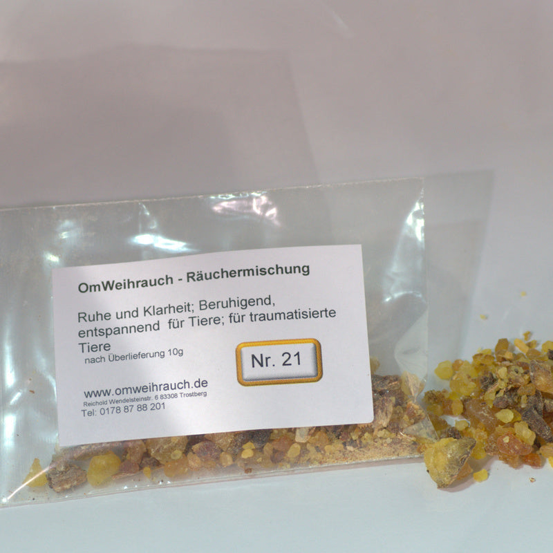 OmWeihrauch - Räuchermischung Nr. 21, Ruhe und Klarheit für Mensch und Tier (10g)