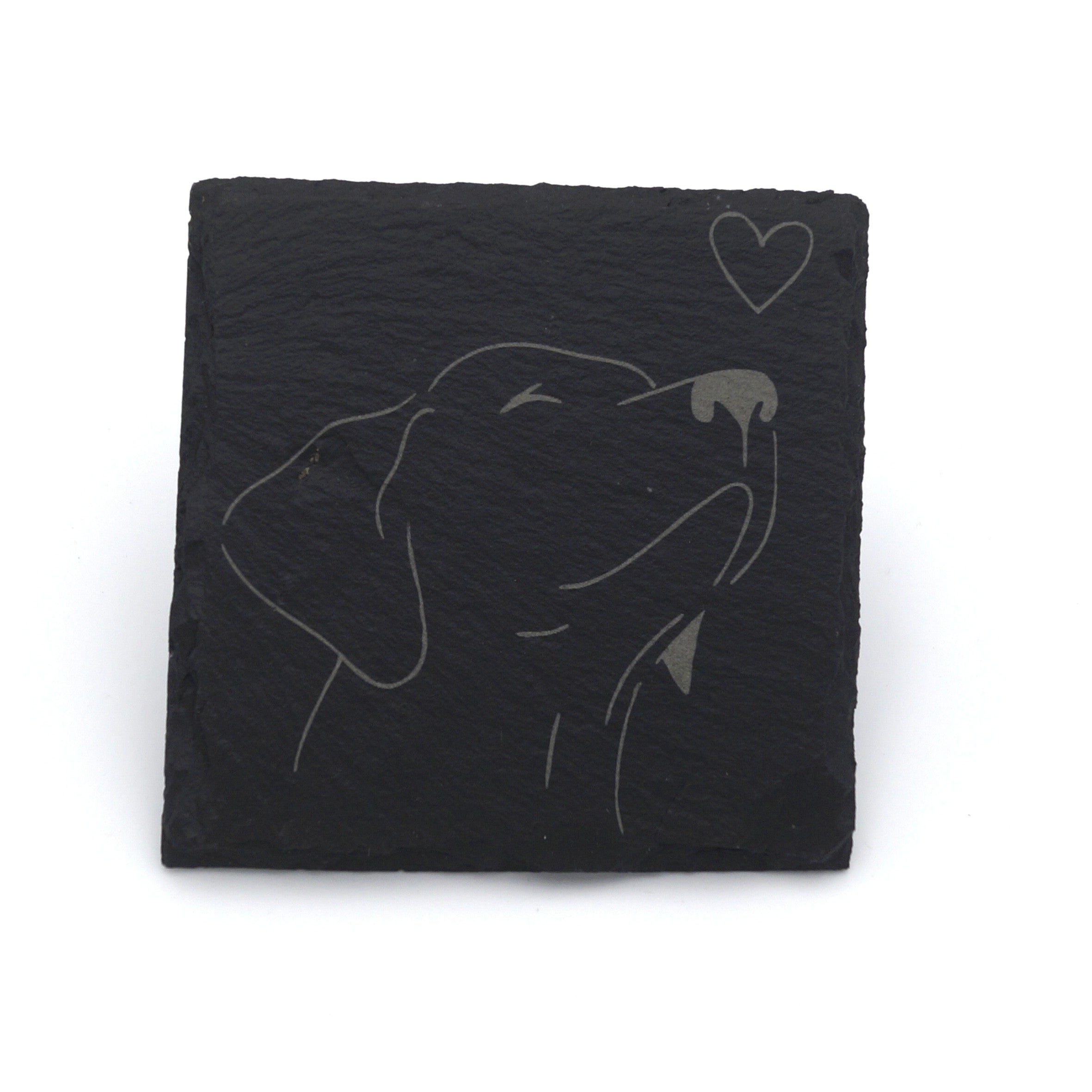 Schiefer Untersetzer "Hundekopf"